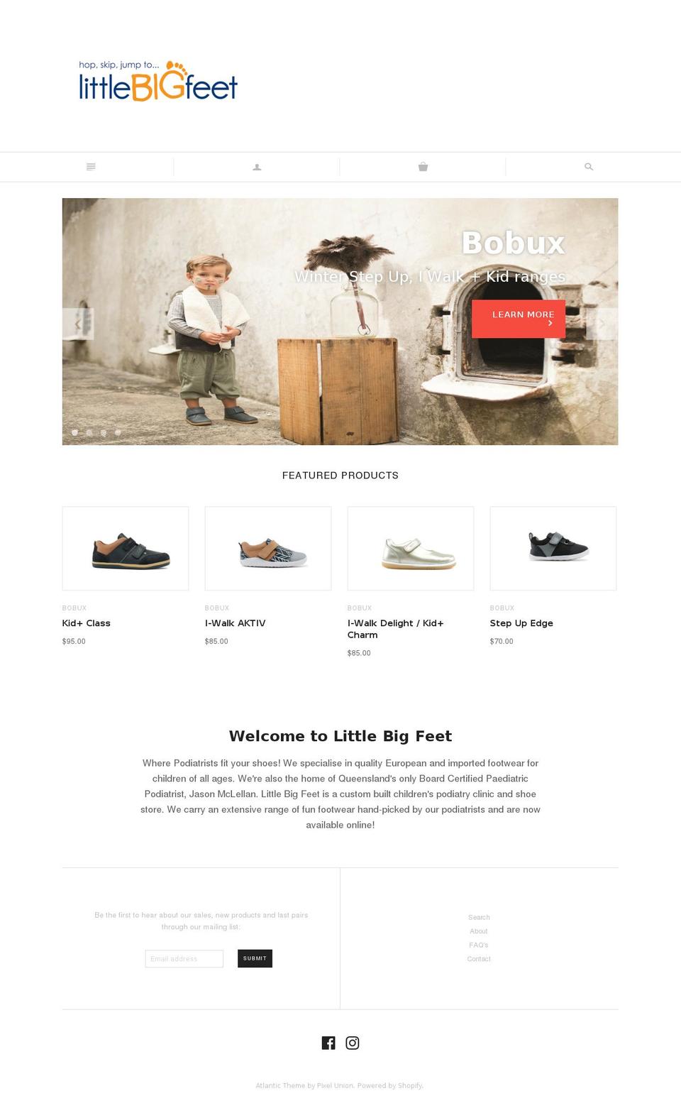 Atlantic Shopify theme site example littlebigshoes.com.au