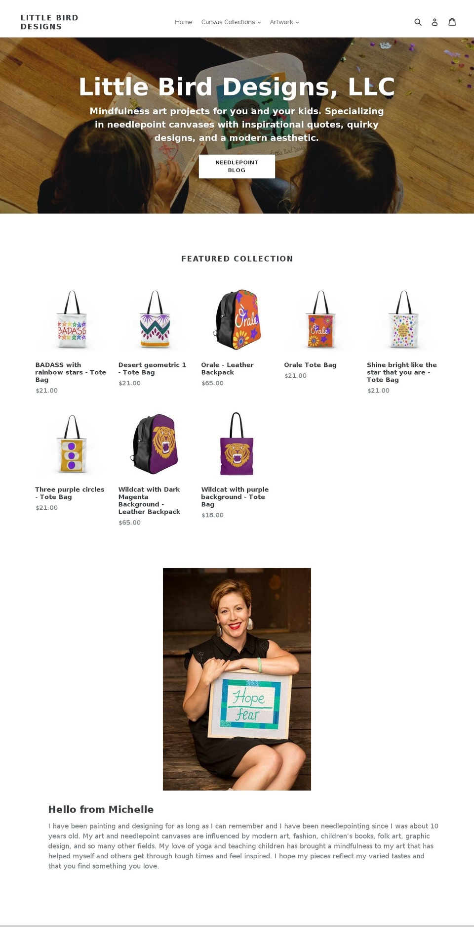 littlebirddesignsart.com shopify website screenshot