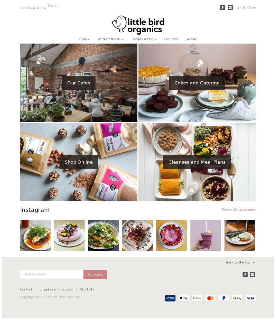 littlebirdorganics.com — Shopify storefront screenshot