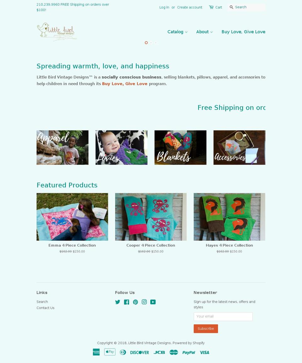 littlebirdvintagedesign.com — Shopify storefront screenshot
