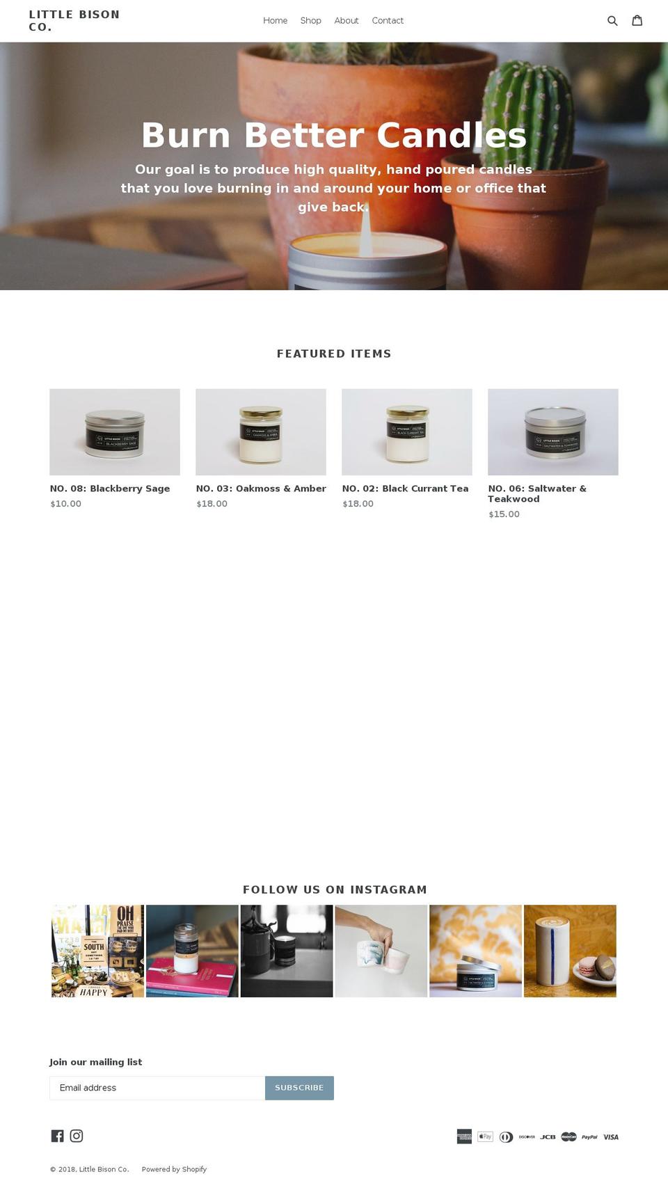 littlebisonco.com — Shopify storefront screenshot