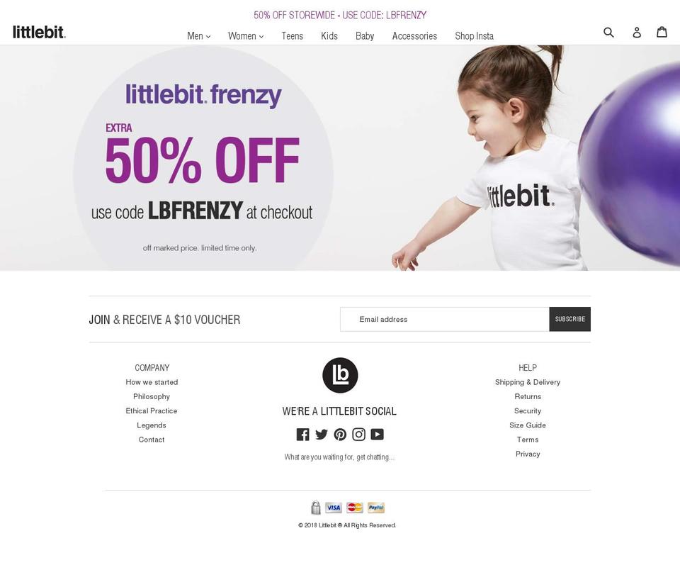 littlebit.com.au shopify website screenshot