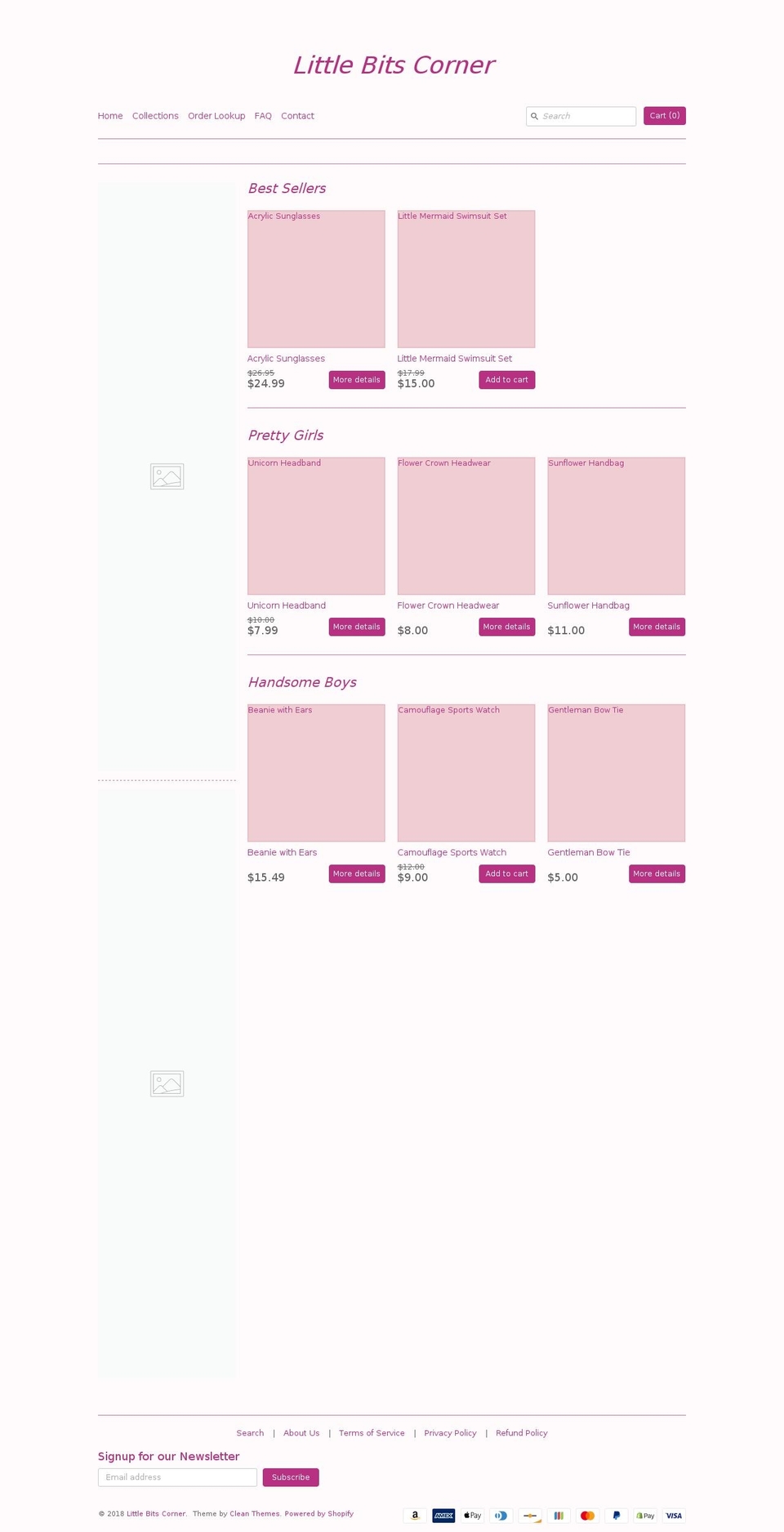 littlebitscorner.com — Shopify storefront screenshot