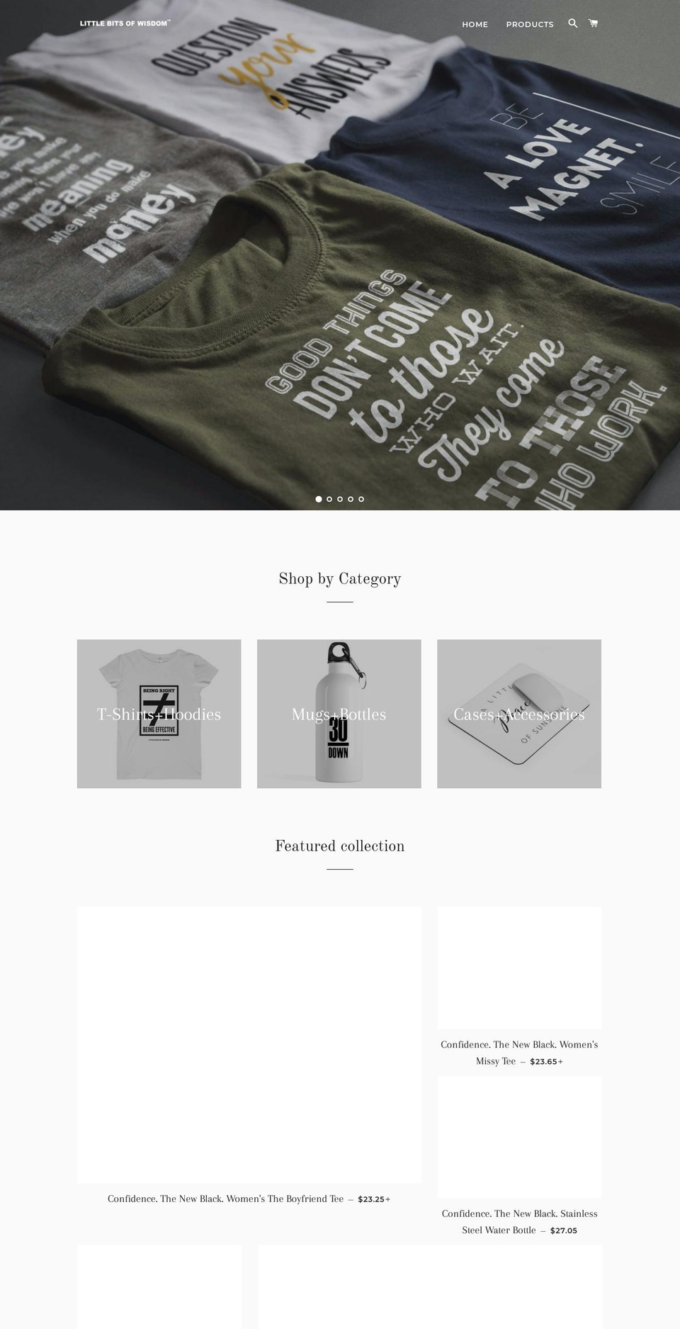 littlebitsofwisdom.com shopify website screenshot