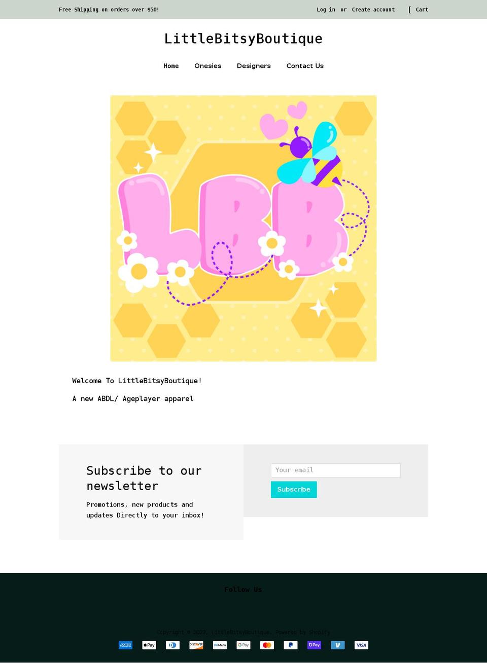 littlebitsyboutique.com shopify website screenshot