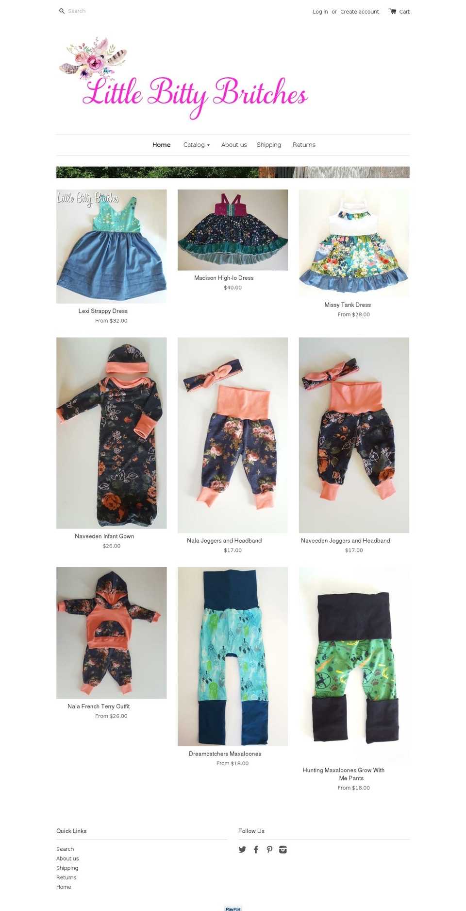 littlebittybritches.com shopify website screenshot