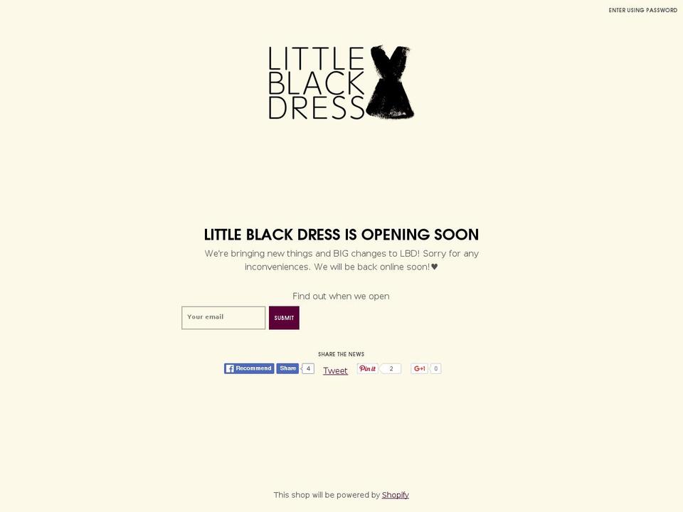 littleblackdressonline.com shopify website screenshot