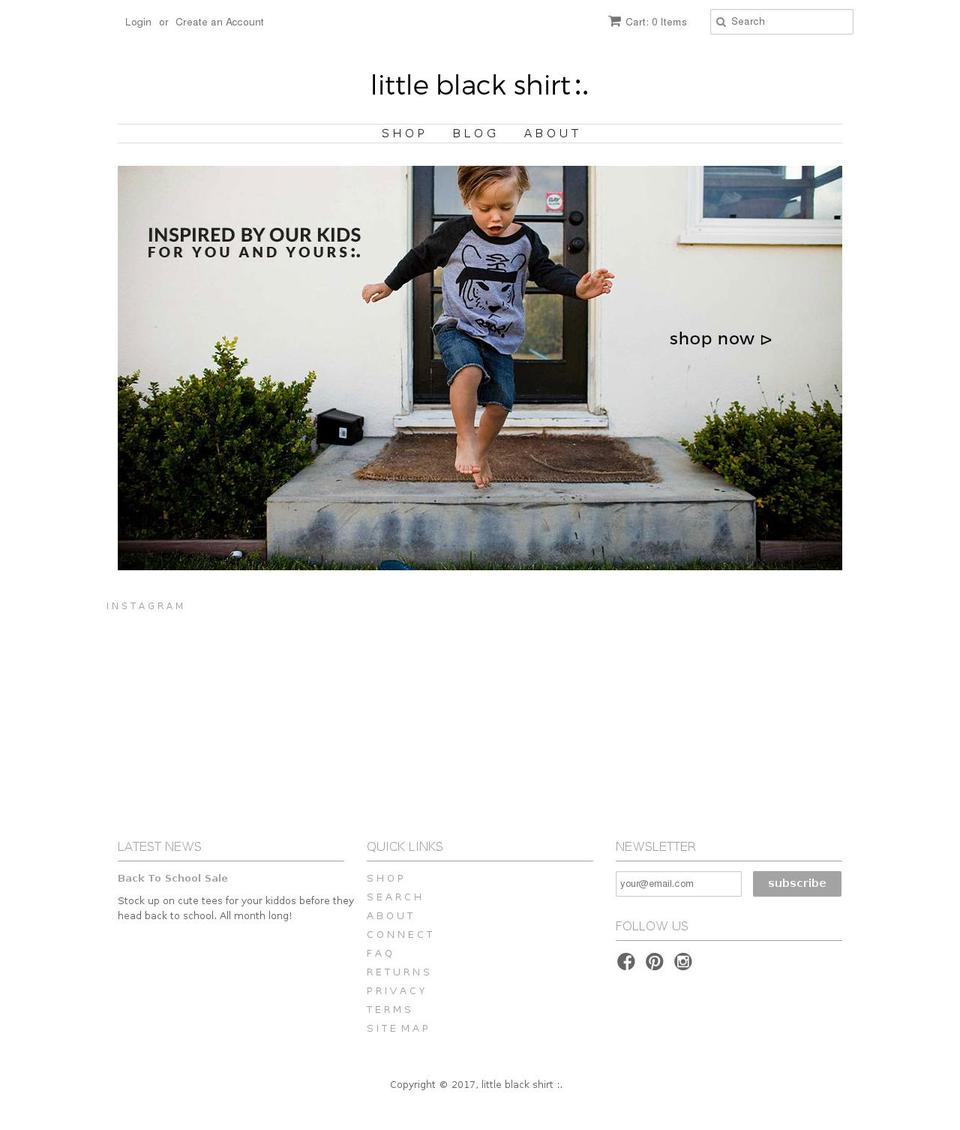 littleblackshirt.com shopify website screenshot