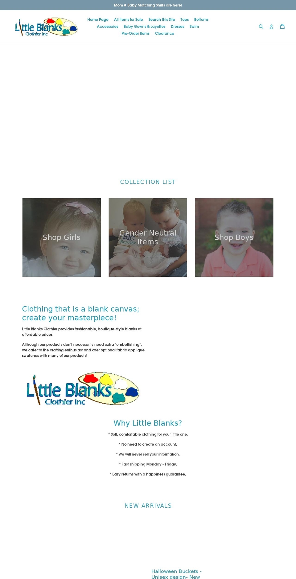 littleblanks.com shopify website screenshot