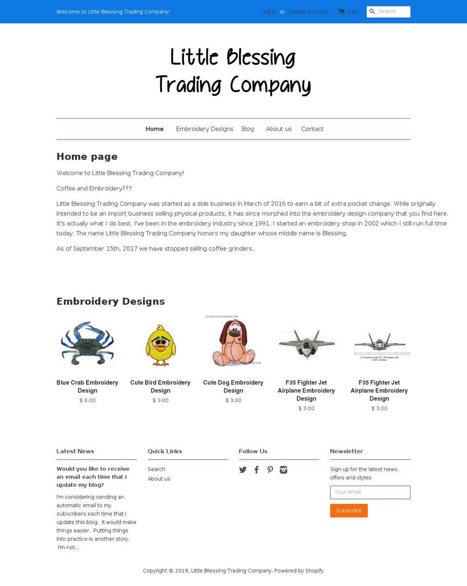 littleblessingtrading.com — Shopify storefront screenshot