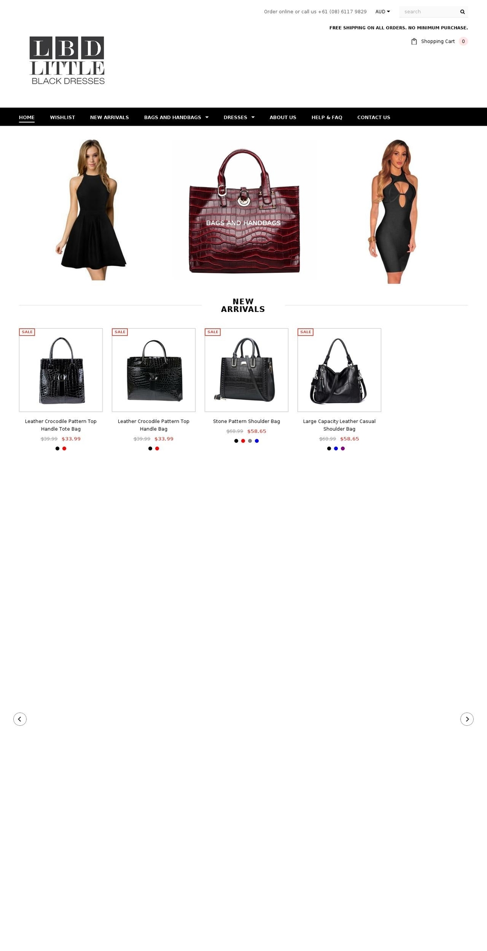 littleblkdresses.com — Shopify storefront screenshot