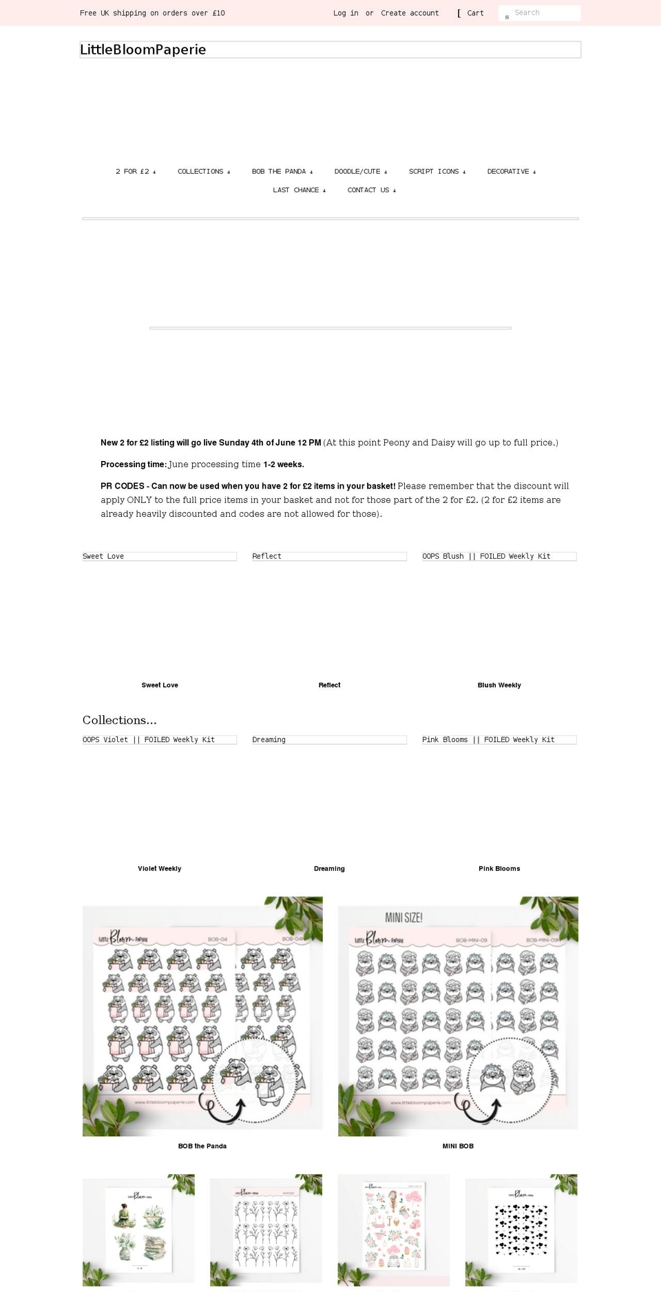 littlebloompaperie.com shopify website screenshot