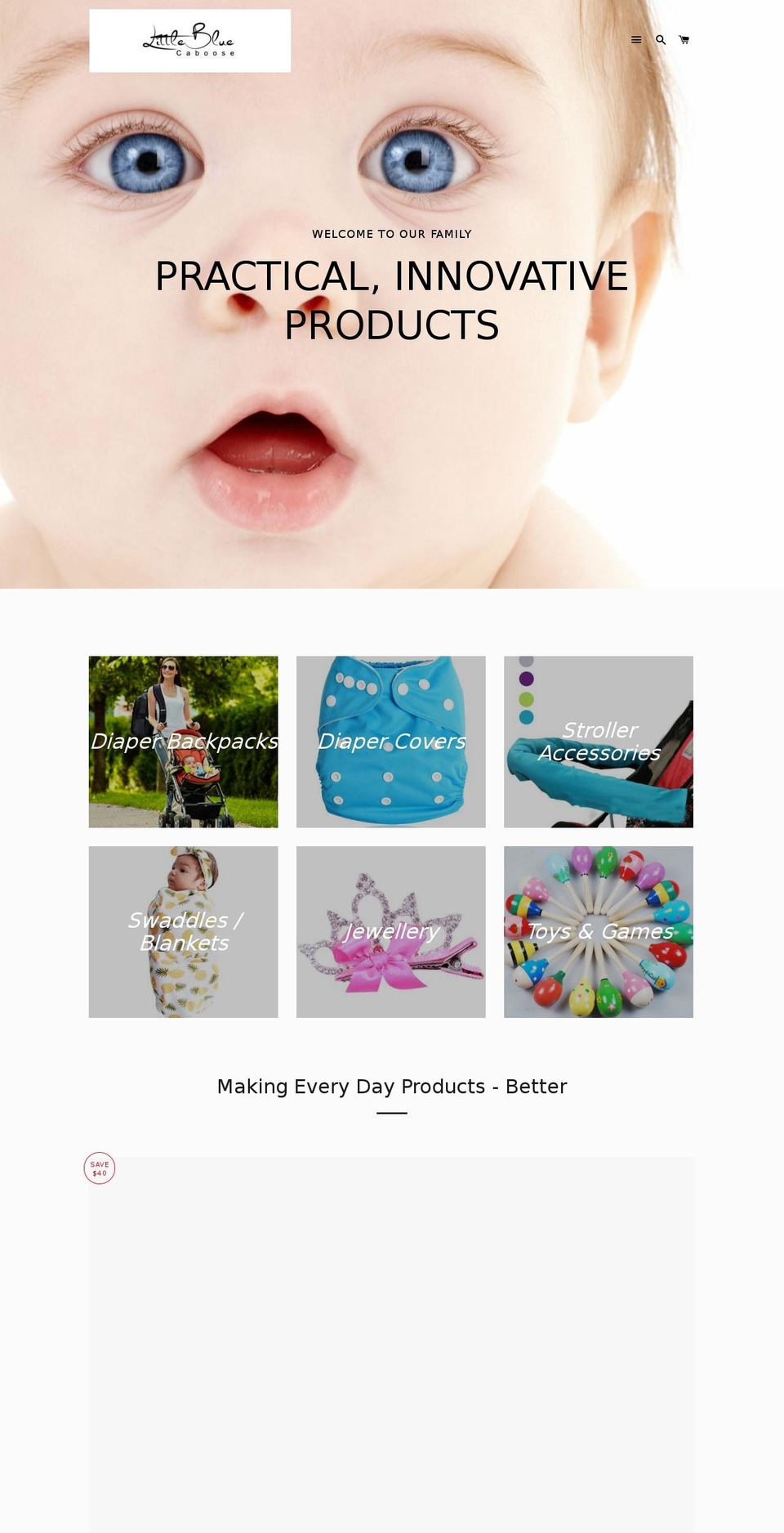 littlebluecaboose.com — Shopify storefront screenshot