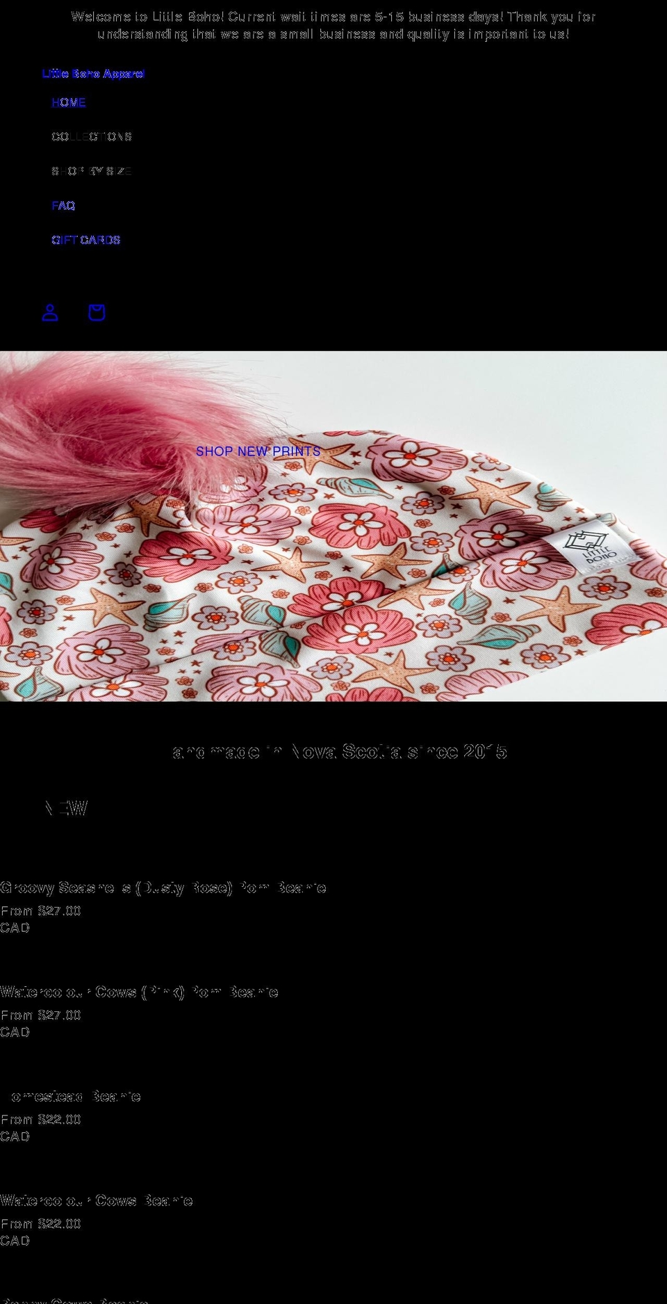 littlebohoapparel.com — Shopify storefront screenshot