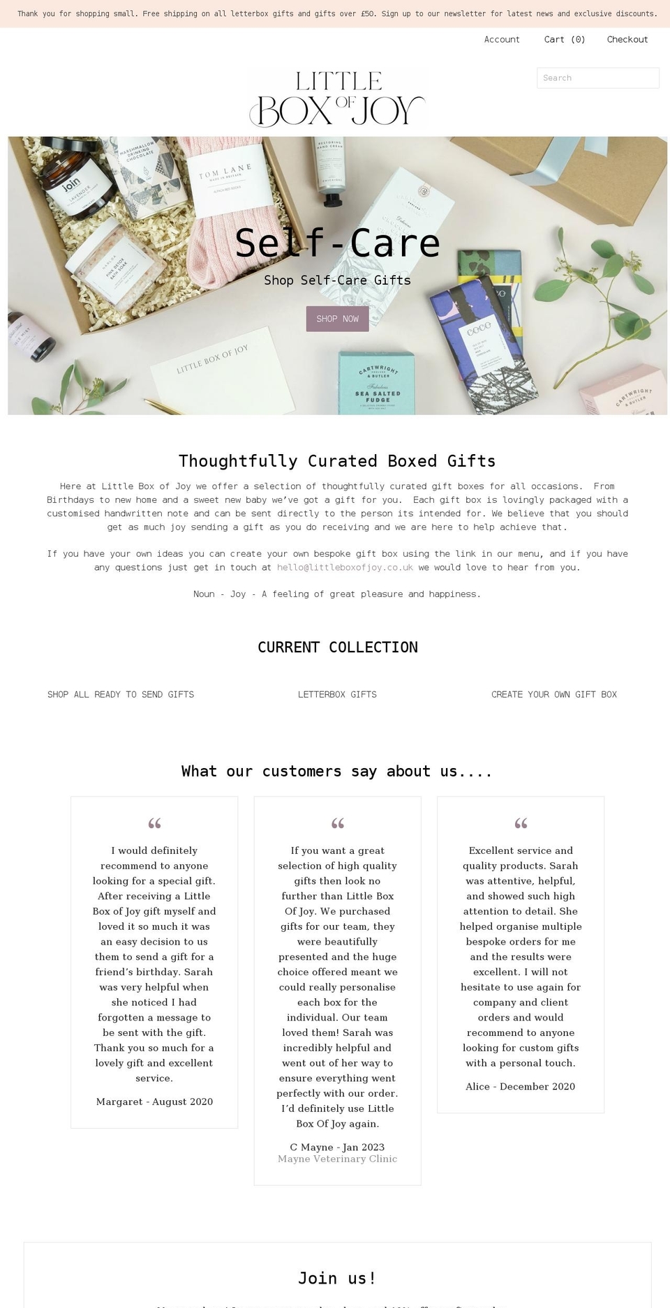 littleboxofjoy.co.uk shopify website screenshot