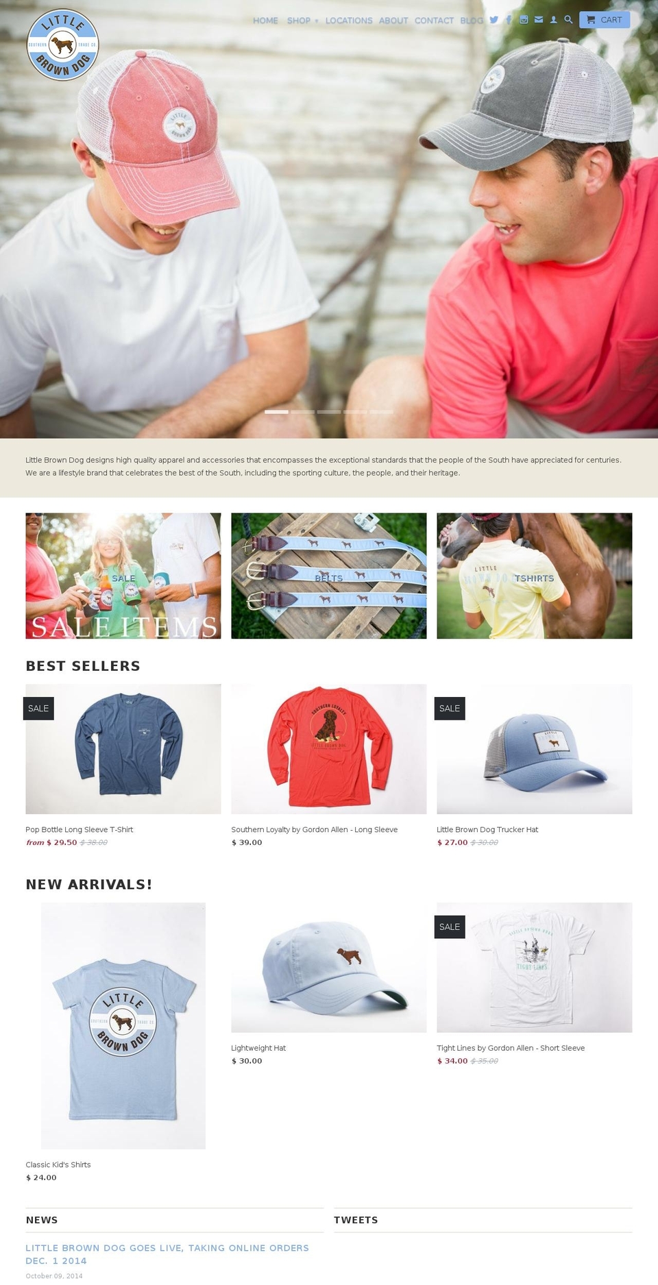 littlebrowndogsoutherntradeco.com shopify website screenshot
