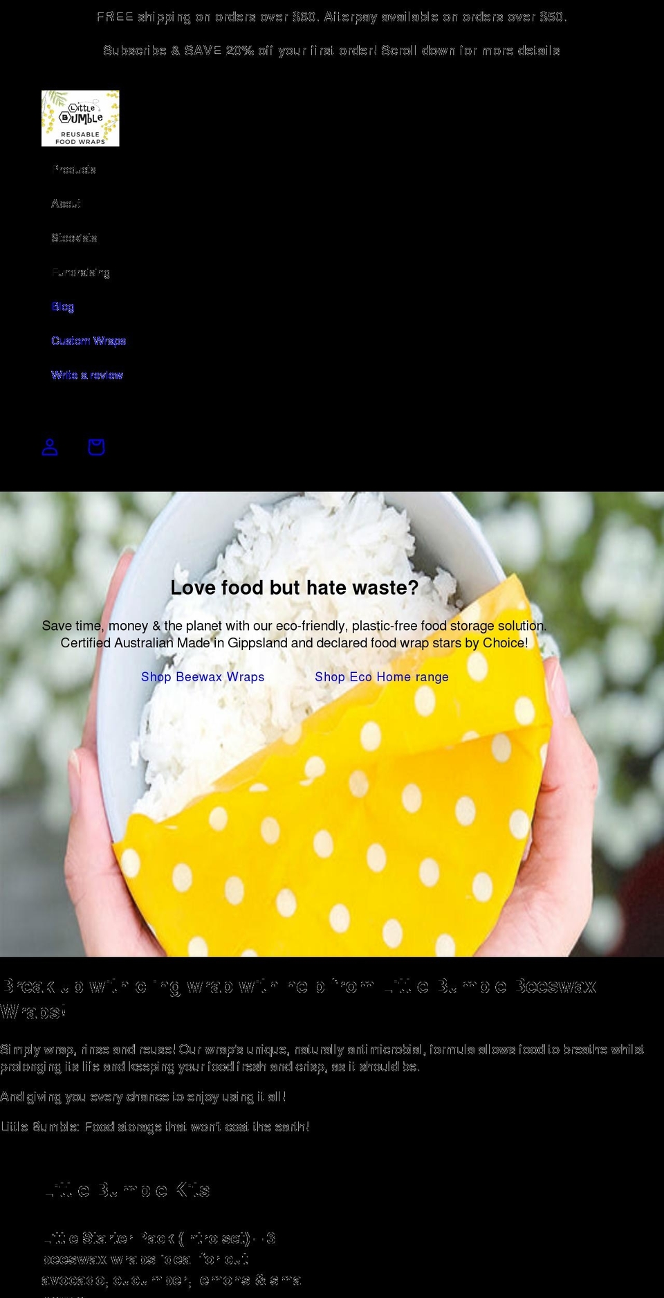 littlebumble.com.au shopify website screenshot