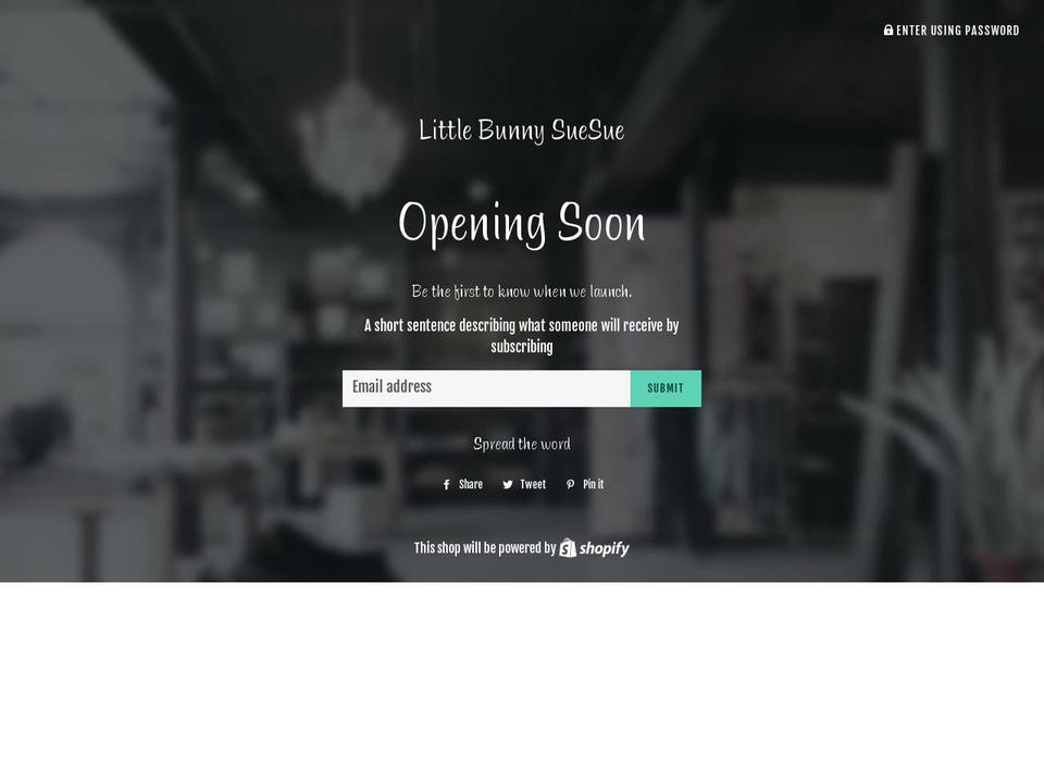 littlebunnysuesue.com — Shopify storefront screenshot