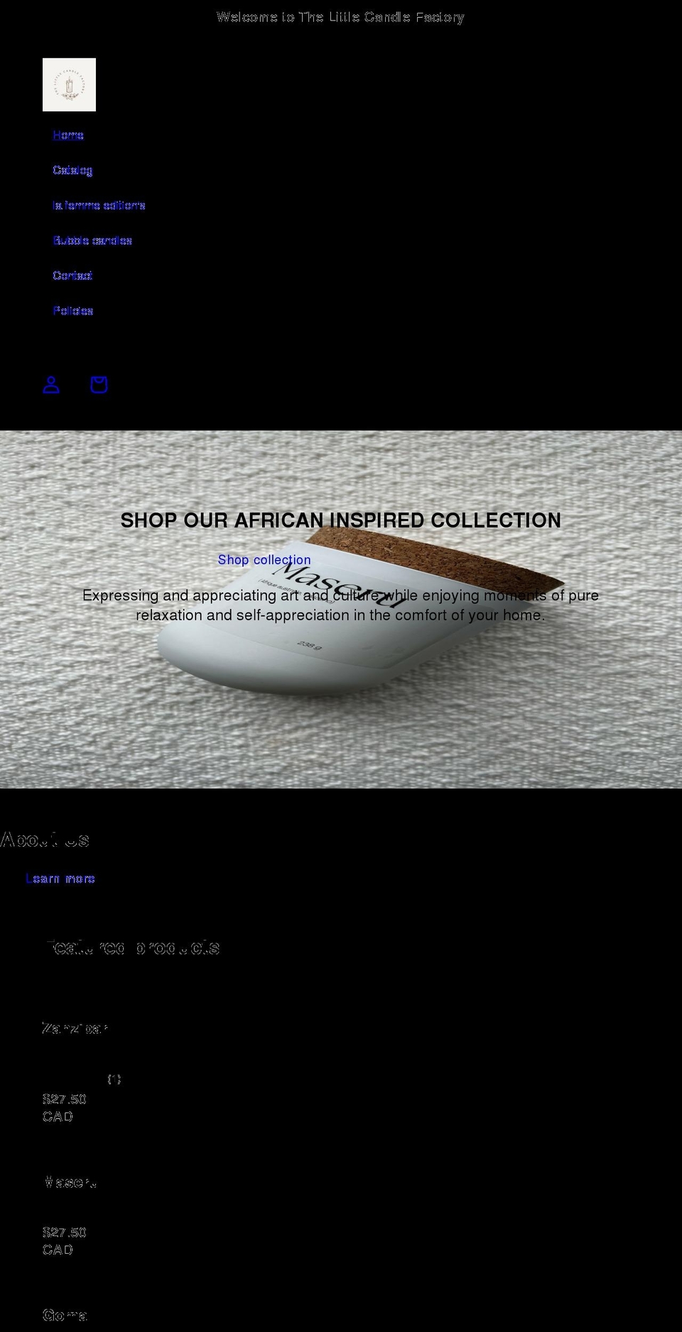 littlecandlefactory.com shopify website screenshot