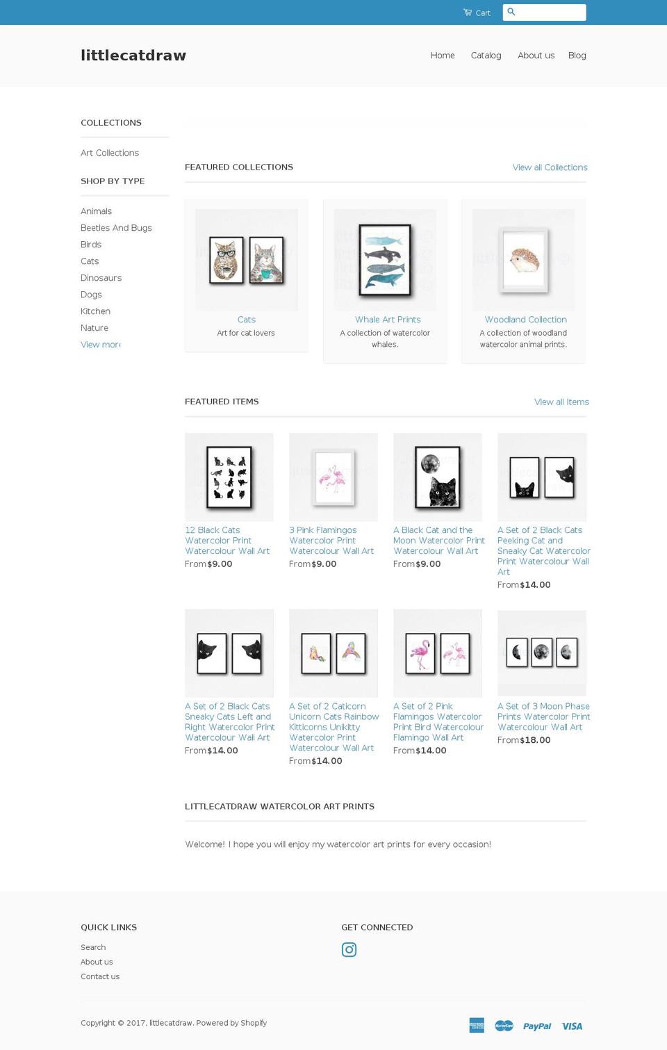 littlecatdraw.com shopify website screenshot