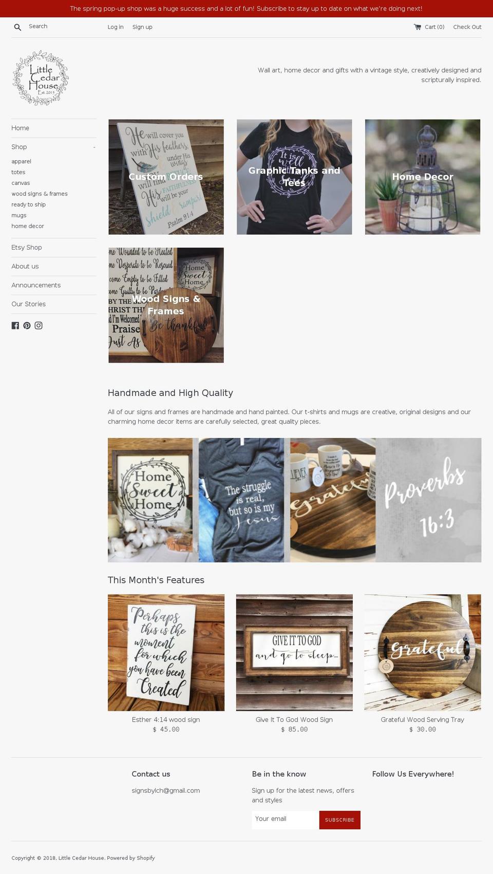 littlecedarhouse.com — Shopify storefront screenshot