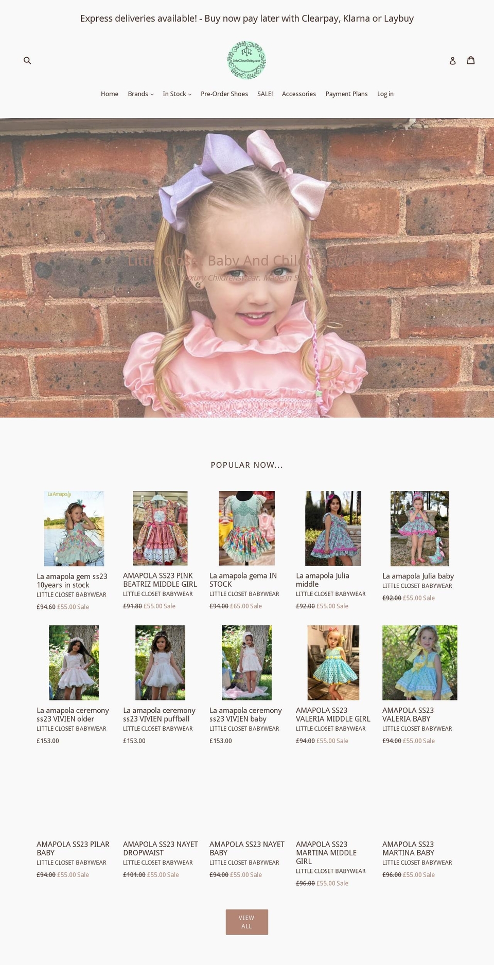littleclosetbabywear.com shopify website screenshot
