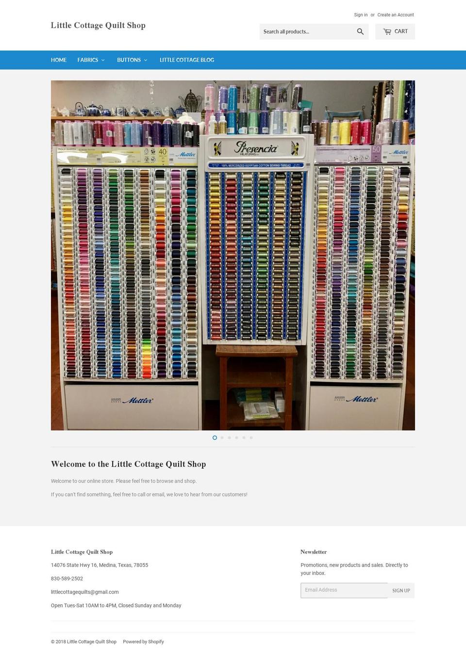 littlecottagequiltshop.com — Shopify storefront screenshot