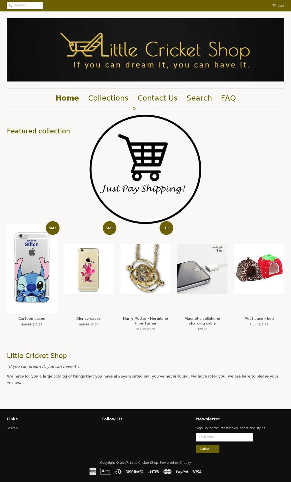 littlecricketshop.com shopify website screenshot