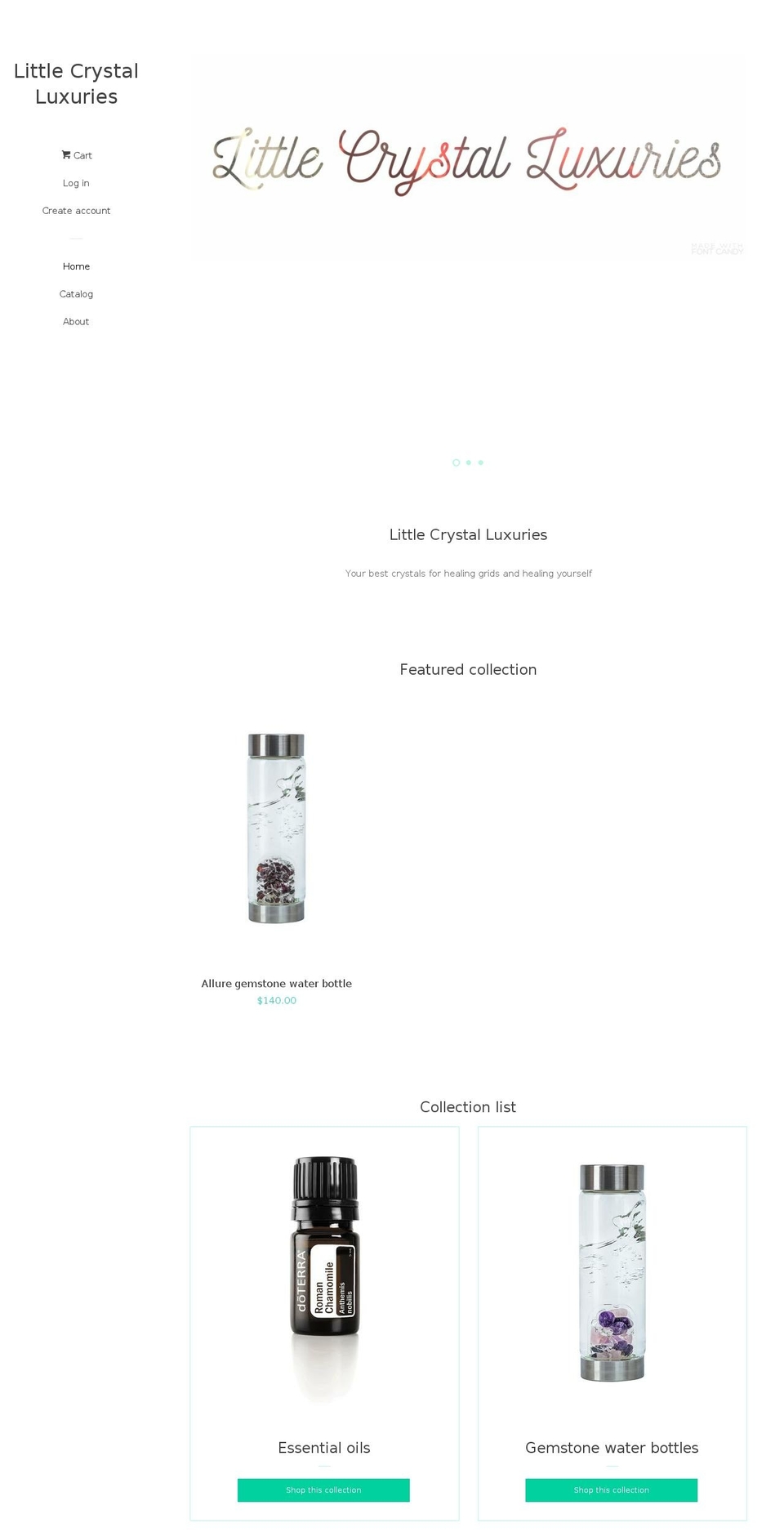 littlecrystalluxuries.com — Shopify storefront screenshot