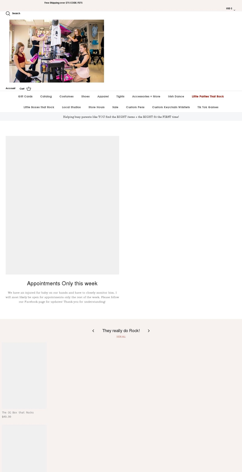 littledanceboutique.com shopify website screenshot