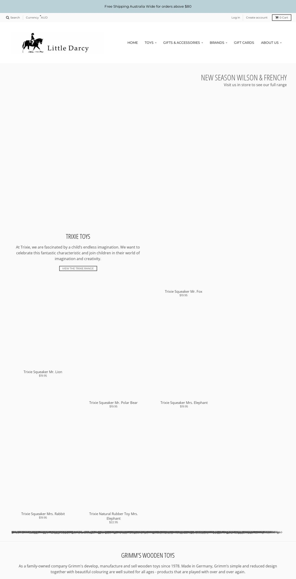littledarcy.com.au shopify website screenshot