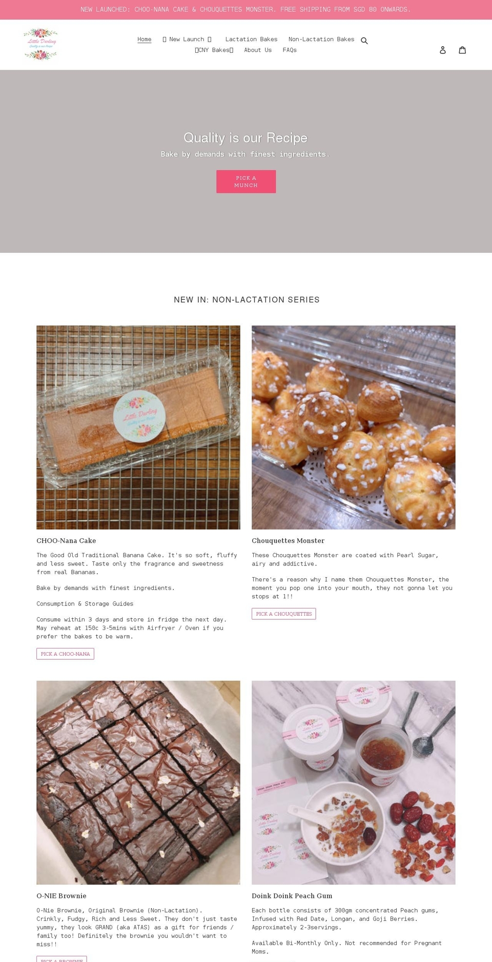 littledarlingbakes.com shopify website screenshot