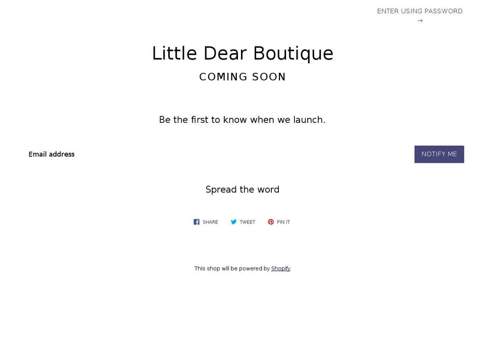 littledearboutique.com — Shopify storefront screenshot