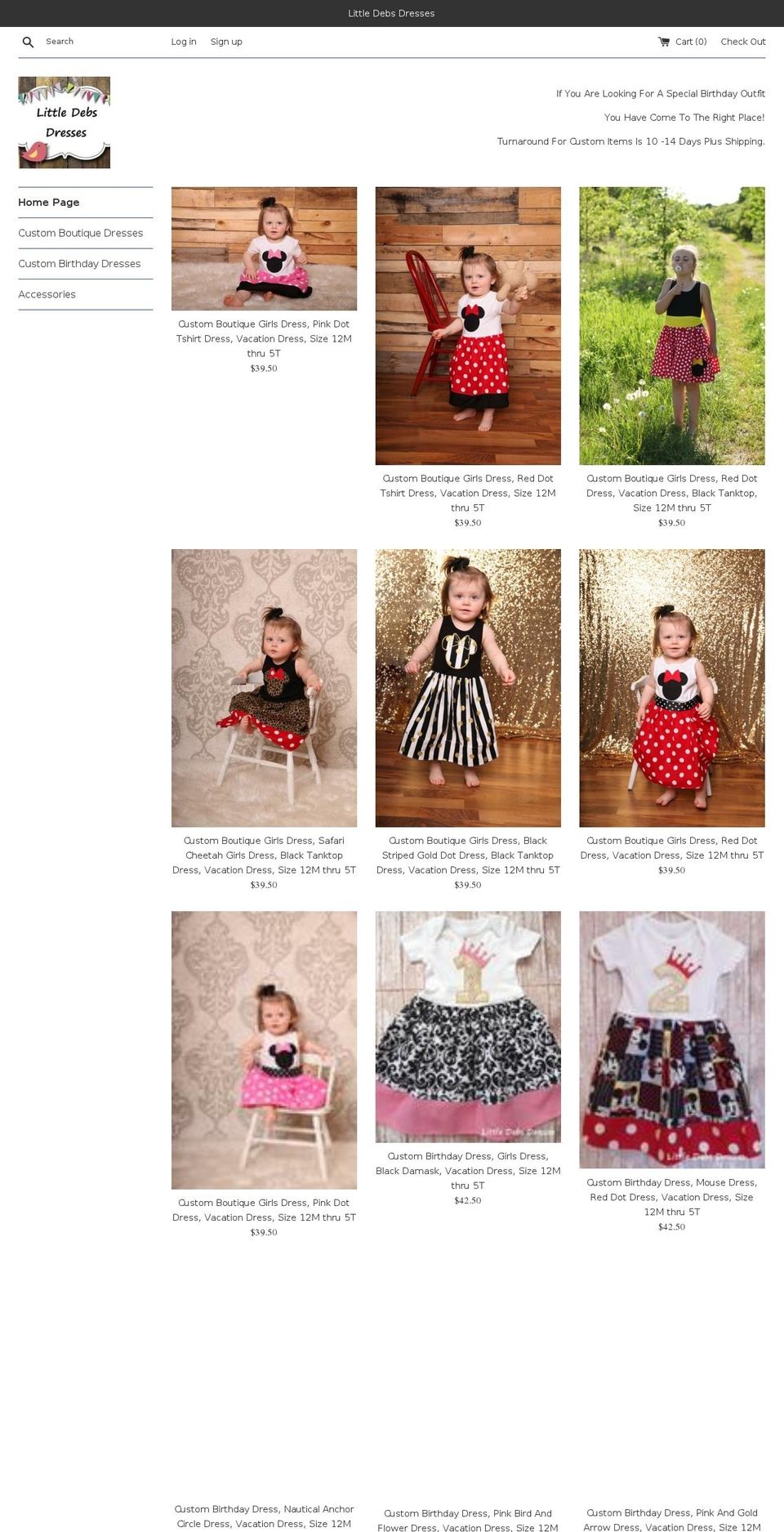 littledebsdresses.com — Shopify storefront screenshot