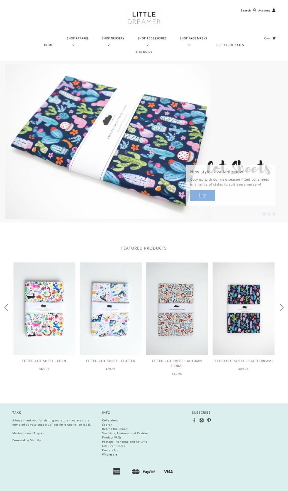 littledreamer.com.au shopify website screenshot