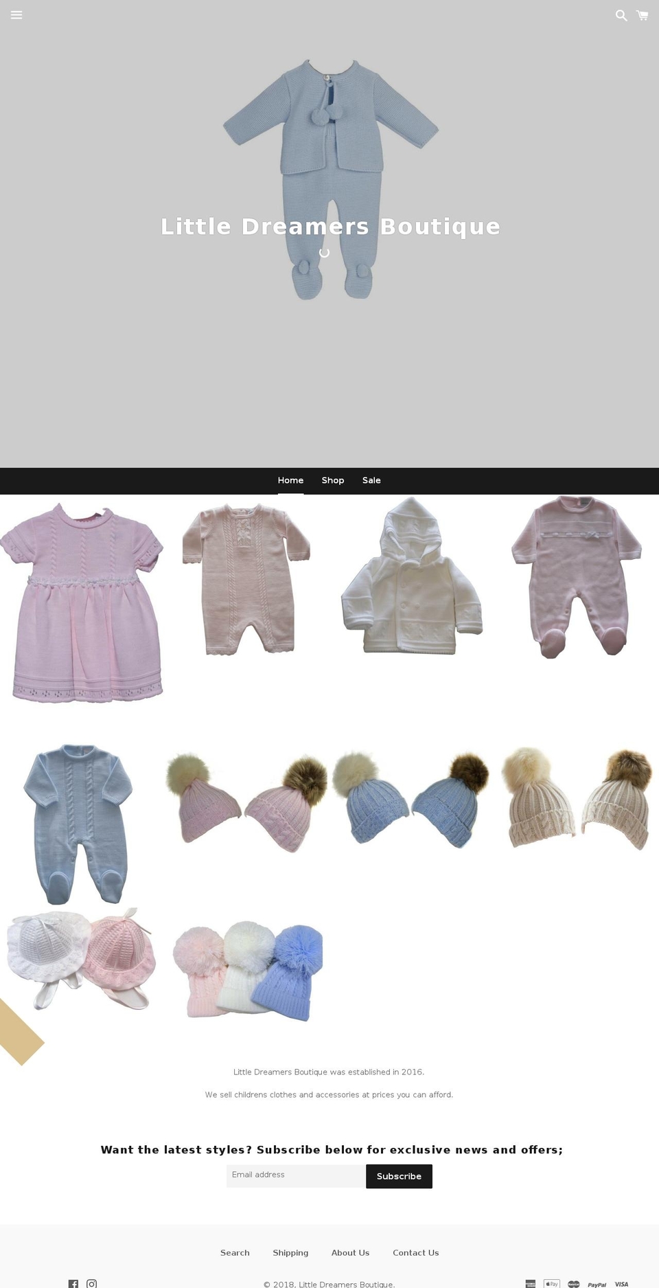 littledreamersboutique.com — Shopify storefront screenshot