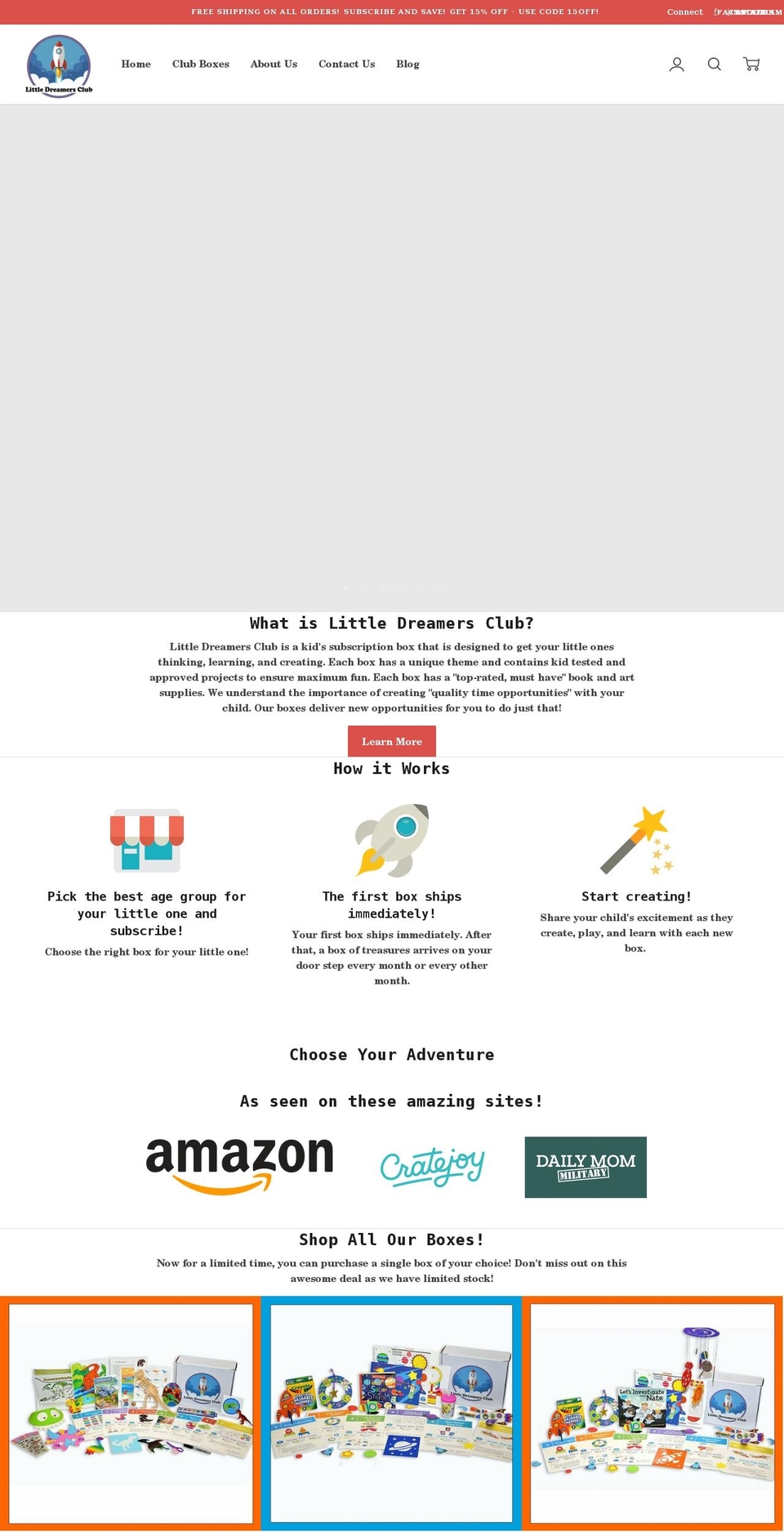 littledreamersclub.com shopify website screenshot