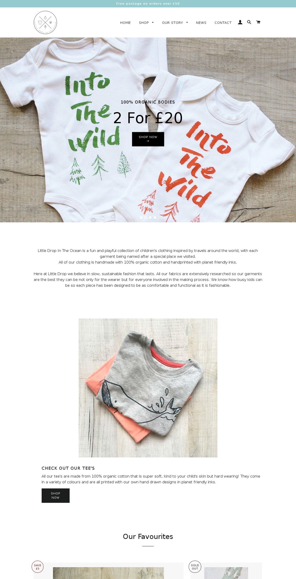 littledropintheocean.com — Shopify storefront screenshot