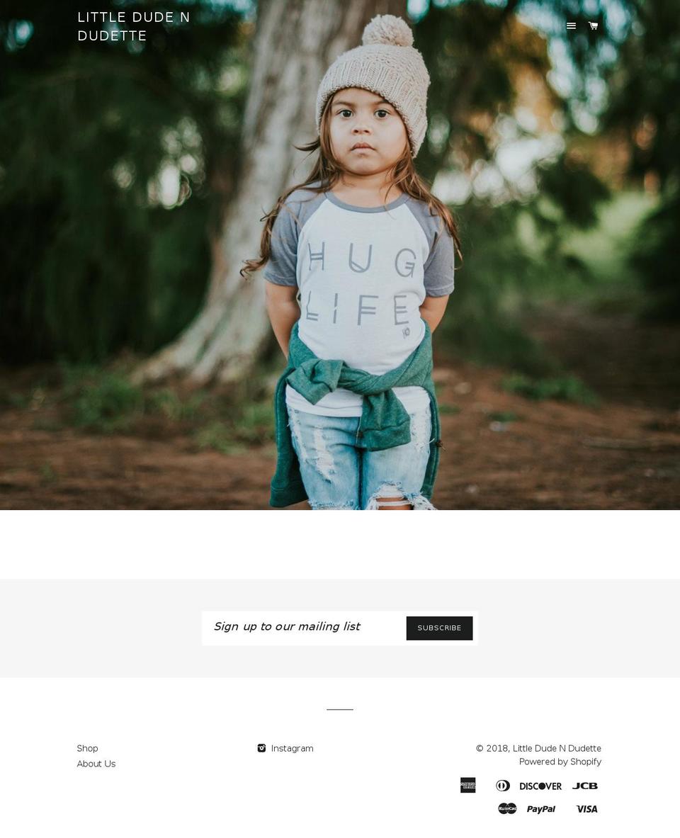 littledudeanddudette.com — Shopify storefront screenshot