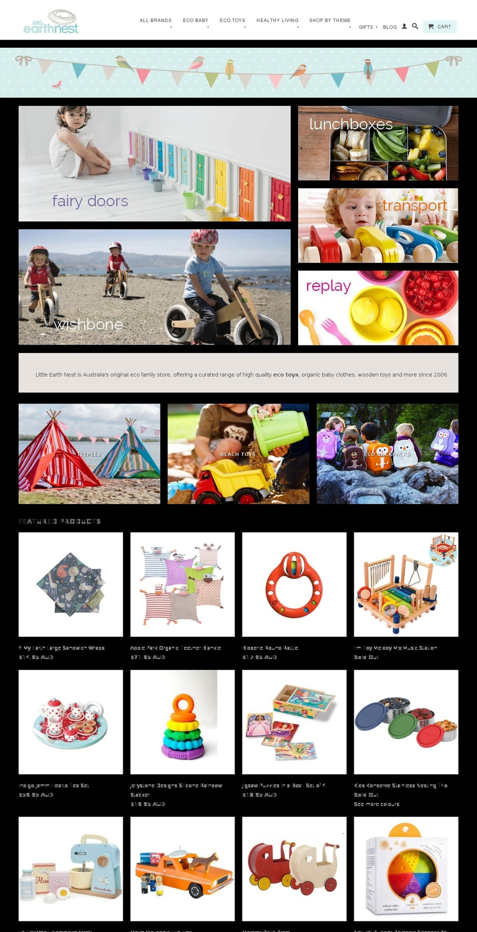 littleearthnest.com shopify website screenshot