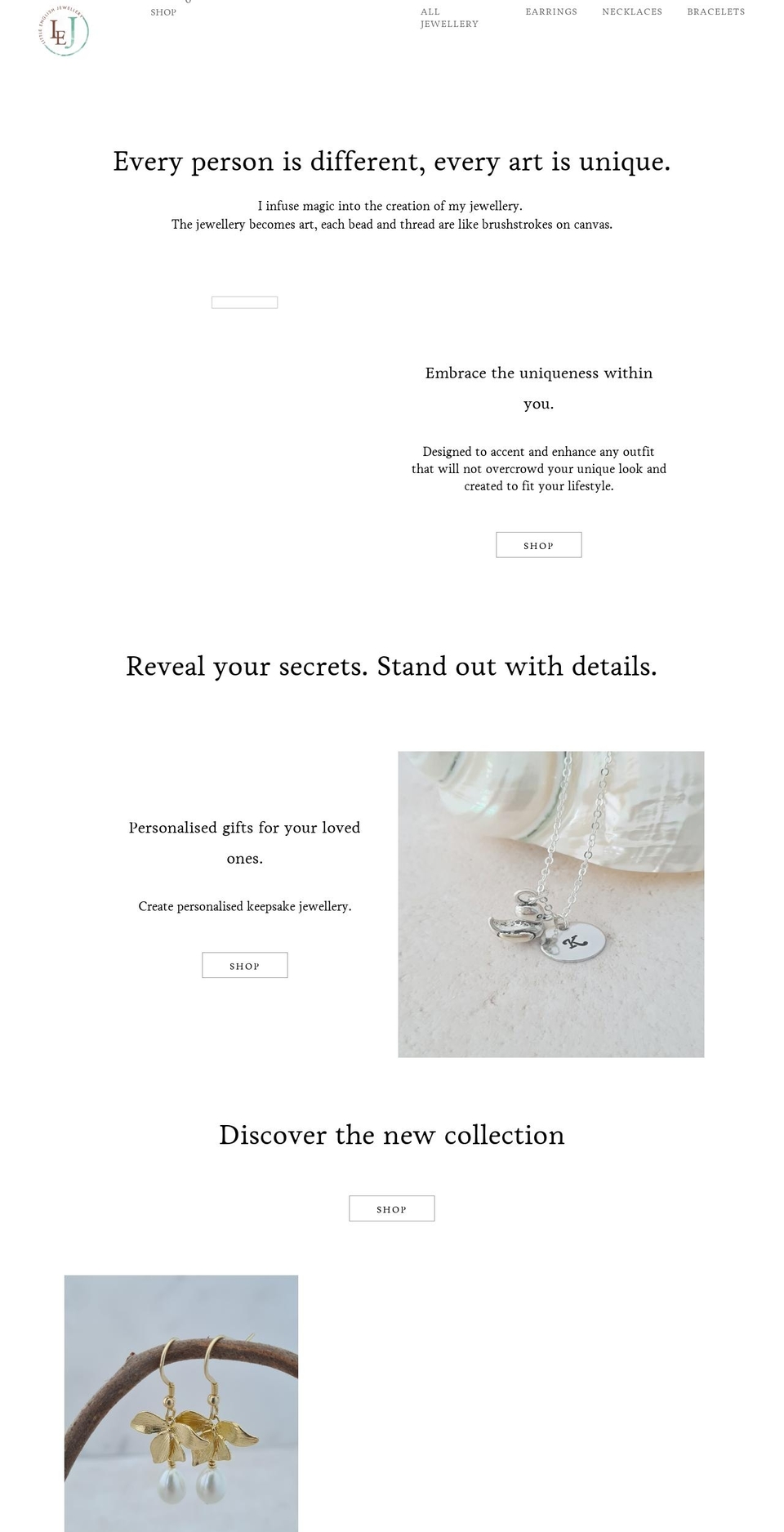 littleenglishjewellery.co.uk shopify website screenshot