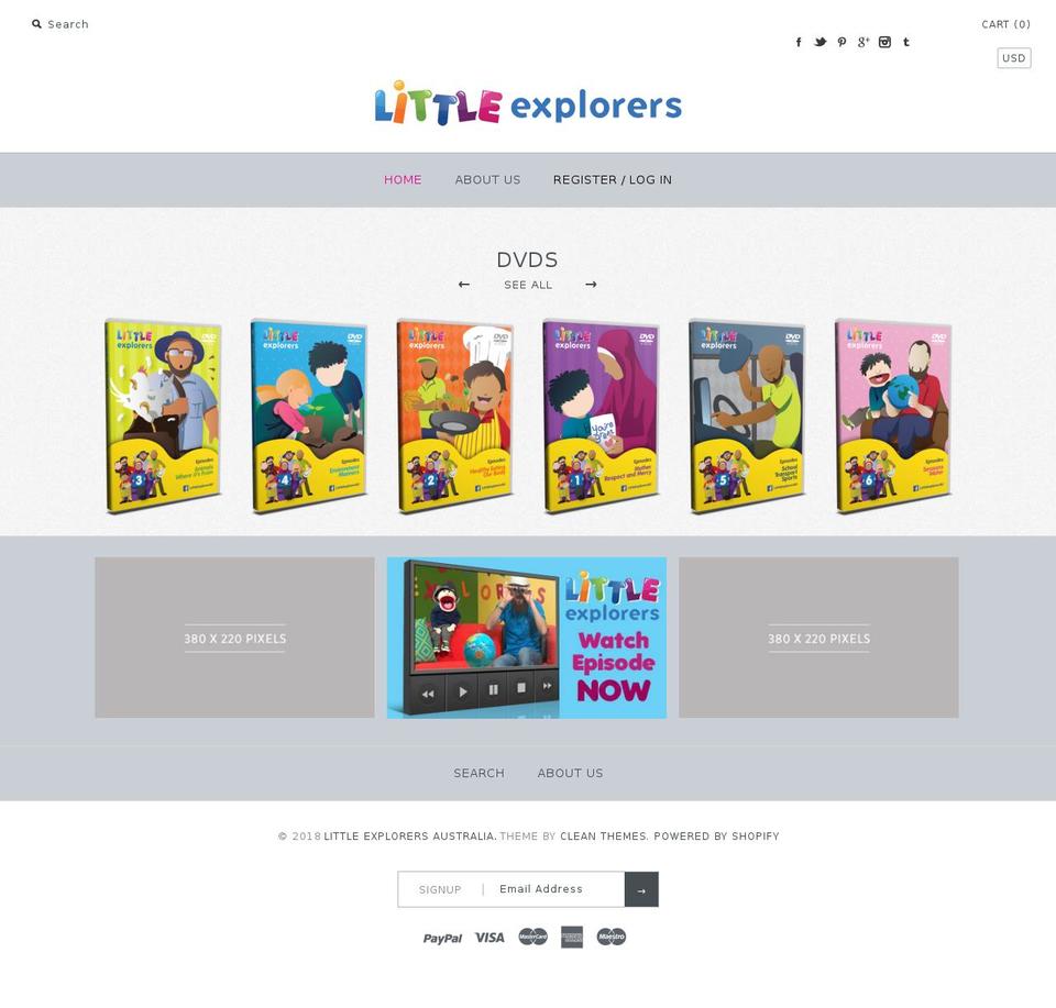 littleexplorers.tv shopify website screenshot