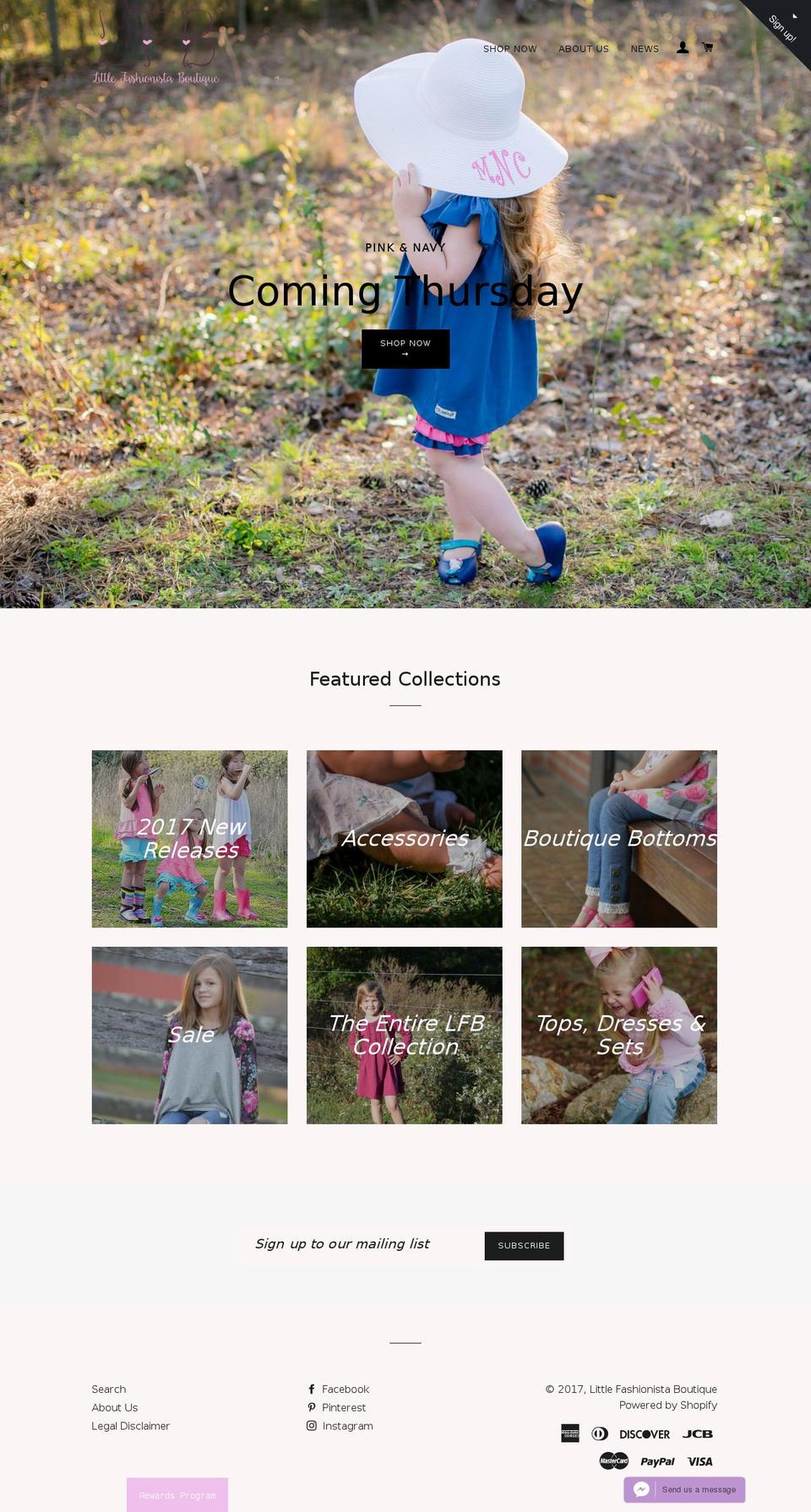 littlefashionistaboutique.com shopify website screenshot