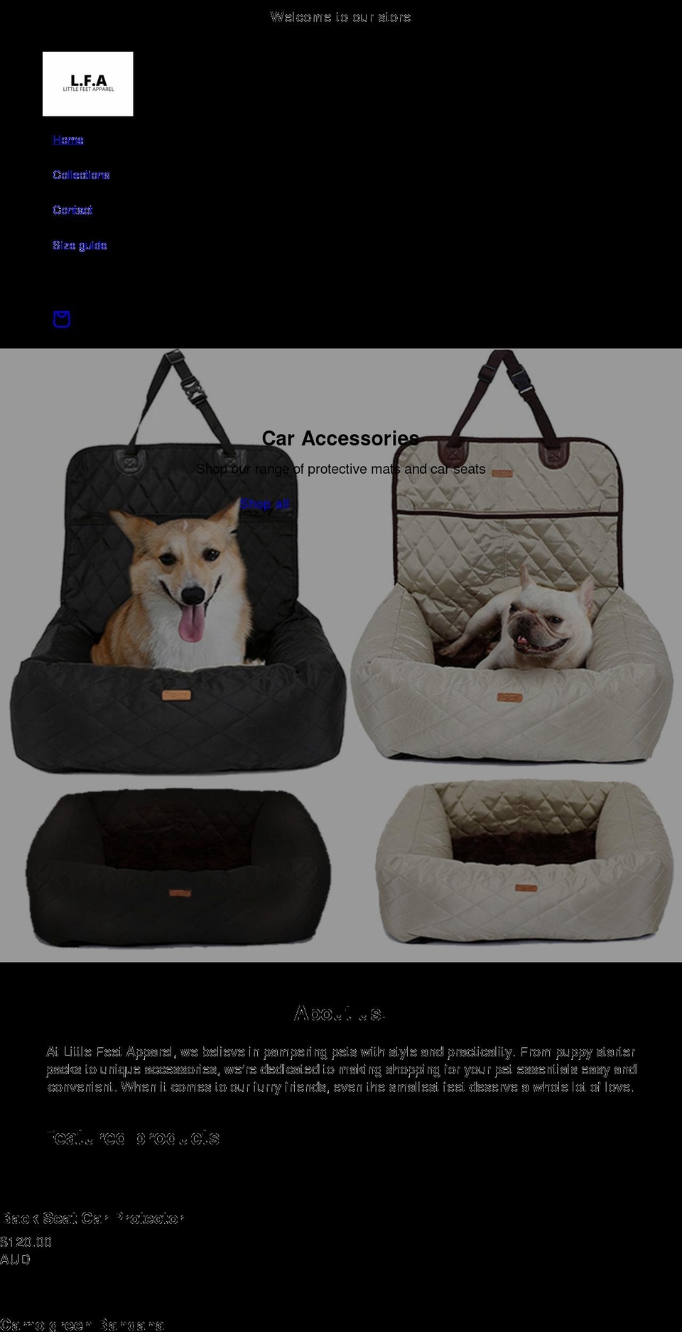 littlefeetapparel.com.au shopify website screenshot