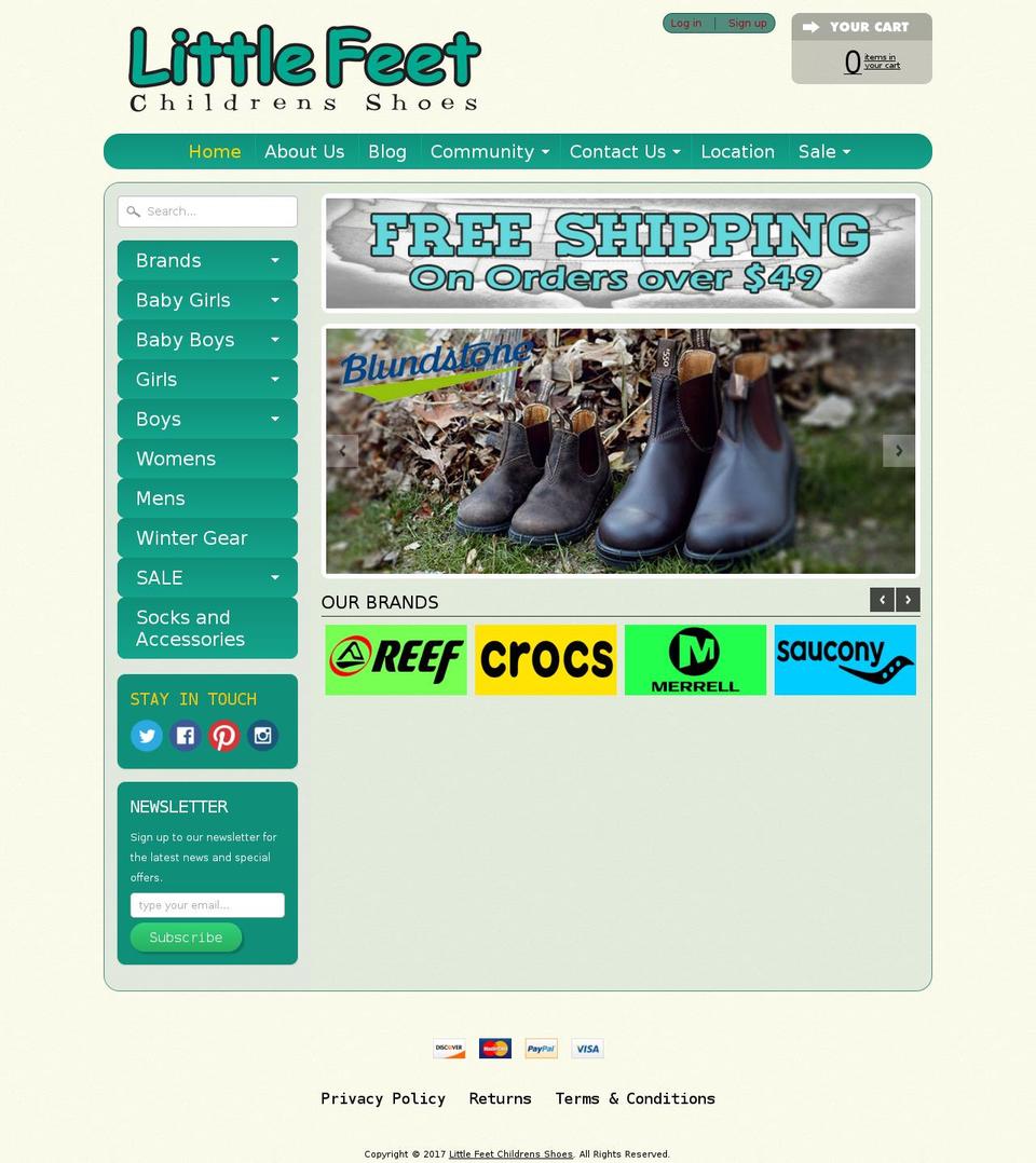 littlefeetkids.com shopify website screenshot