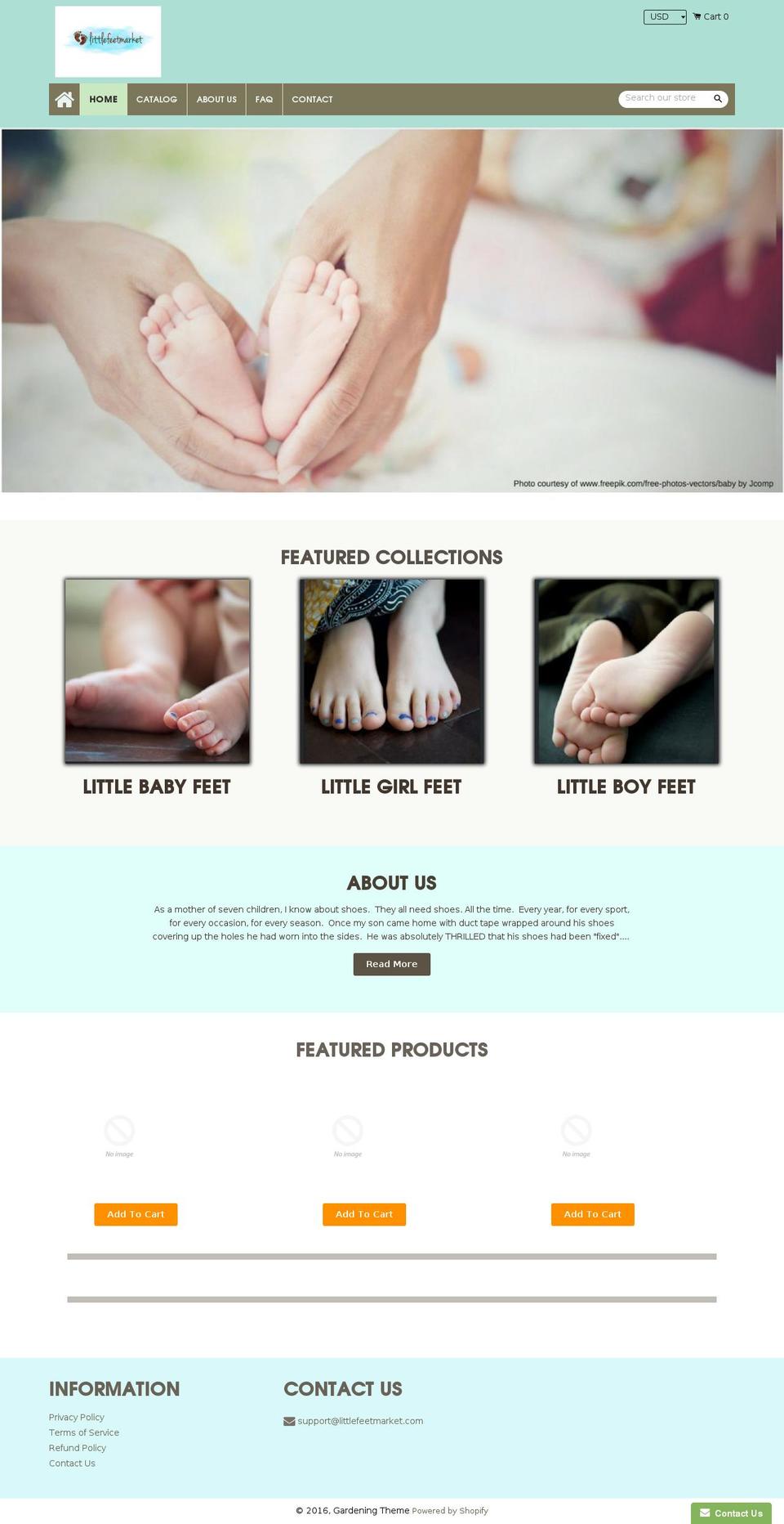 Kiddies Shopify theme site example littlefeetmarket.com