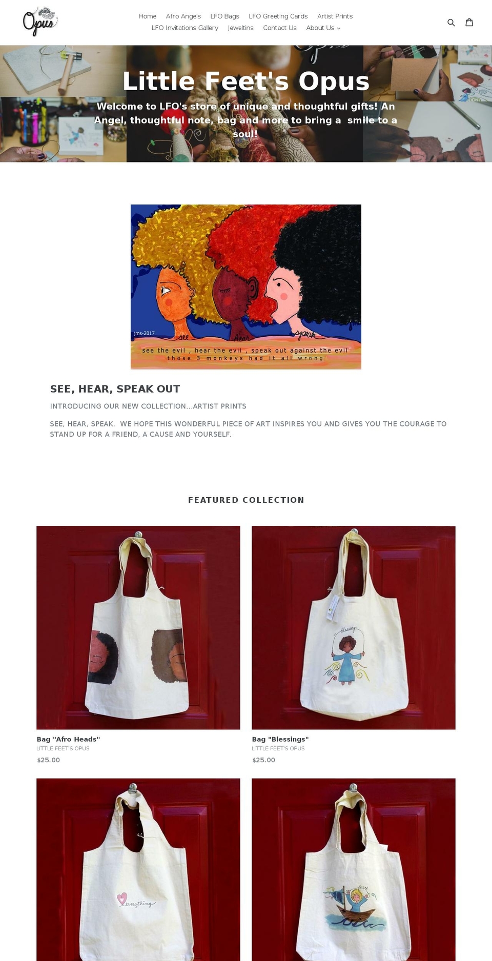 littlefeetsopus.com shopify website screenshot