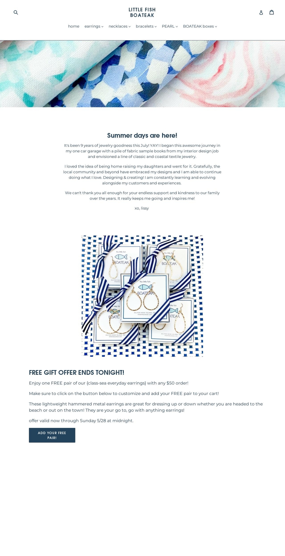 littlefishboateak.com shopify website screenshot