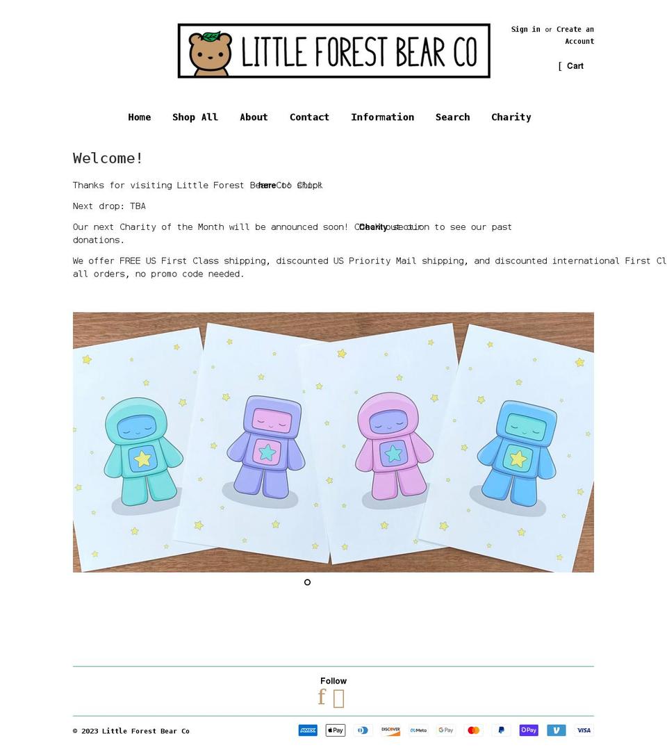 littleforestbearco.com shopify website screenshot