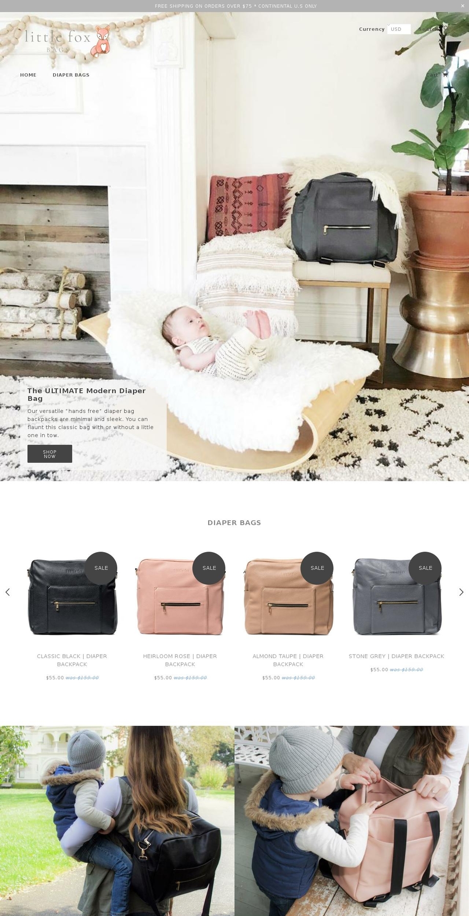 littlefoxbags.com shopify website screenshot